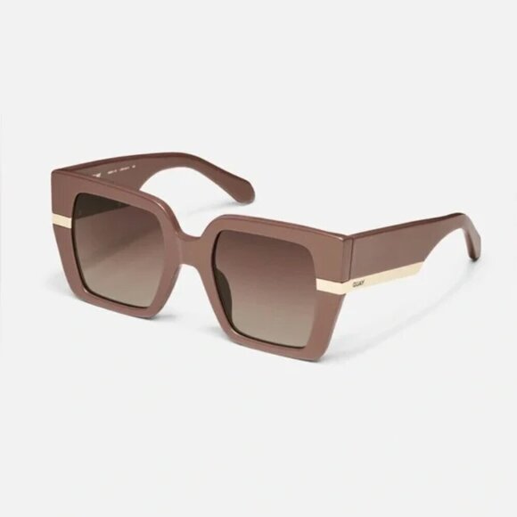 New Quay Australia Notorious Square Doe Frame/ Brown Lenses Sunglasses - Picture 2 of 3